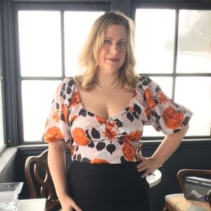 Handmade Wrap Blouse Tie  in Back 12-14